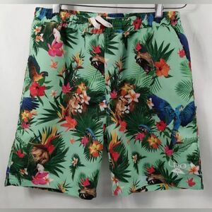 LLRG Hawaiian Lions Macaw Flower Swim Trunks - Size Large